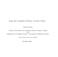 Image of e-Book - Logic for Computer Science. Lecture Notes