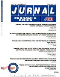 Image of Jurnal Ekonomi dan Bisnis Vol. 8 No. 3 November 2014