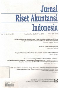 Image of Jurnal Riset Akuntansi Indonesia Vol. 8 No. 3, September 2005
