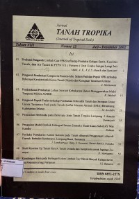 Image of Jurnal Tanah Tropika Tahun II No. 4 Januari - Juni 1997