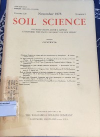 Image of Soil Science Vol. 126 No. 2 August 1978