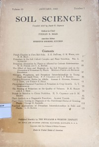 Image of Soil Science Vol. 55 No. 1 January 1943
